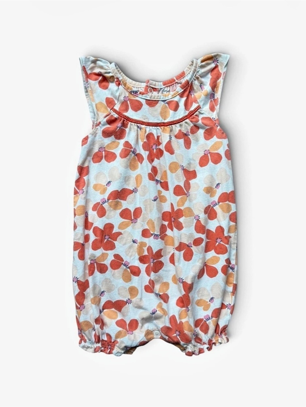 Floral Romper in Blue & Red Like New